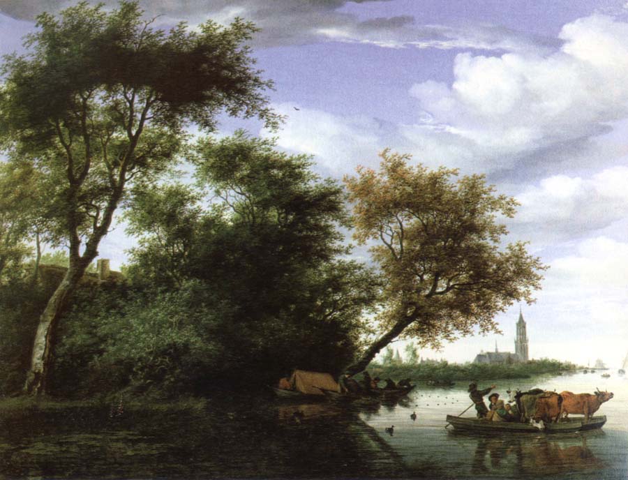 wooded river landscape